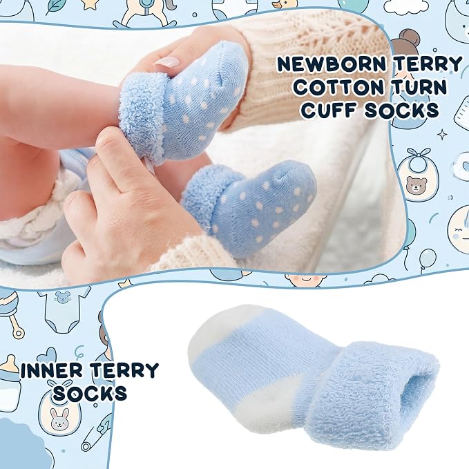 Twistover 10 Pairs Preemie Cotton Turn Cuff Socks - Image 5
