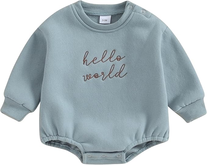 VISGOGO Newborn Infant Baby Boy Girls Oversized Romper Little Dude Sweater Onesie Coming Home Outfit Neutral Clothes