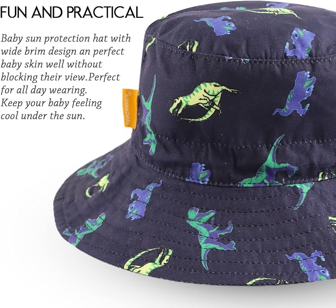 JANGANNSA Cotton Baby Sun Hat Infant Toddler Boys Girls Bucket Hats Summer Sun - Image 3
