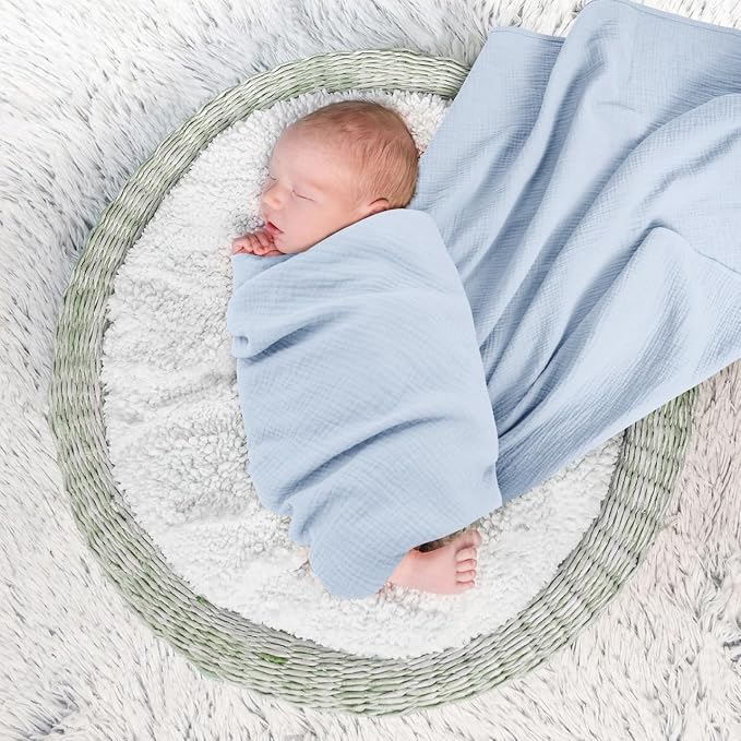Susurration Muslin Receiving Blanket, 100% Cotton Swaddle Blankets - Image 6