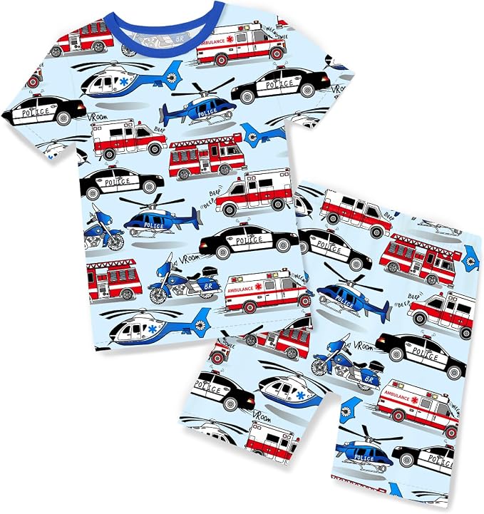 babee Reshinee Bamboo Viscose Toddler Boys Pajamas Set, Short Sleeve Kids by babeeReshinee