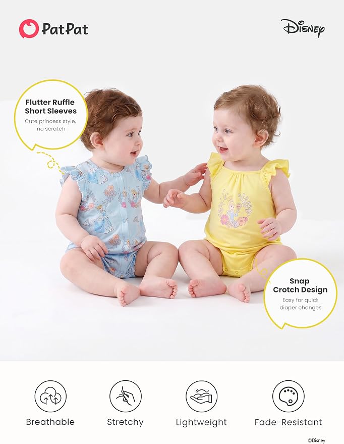 Disney Baby Girls Viscose Made from Bamboo 2 Packs Breathable Bodysuit - Image 4
