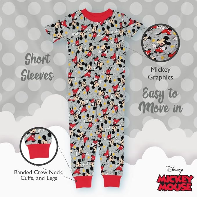Disney Unisex Kids' 6-piece Snug-fit Cotton Matching Comfortable Pajama Set - Image 4