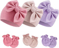 BQUBO Newborn Girls Hats Baby Hat and Mittens Set Infant Caps Bow Hospital by DRESHOW