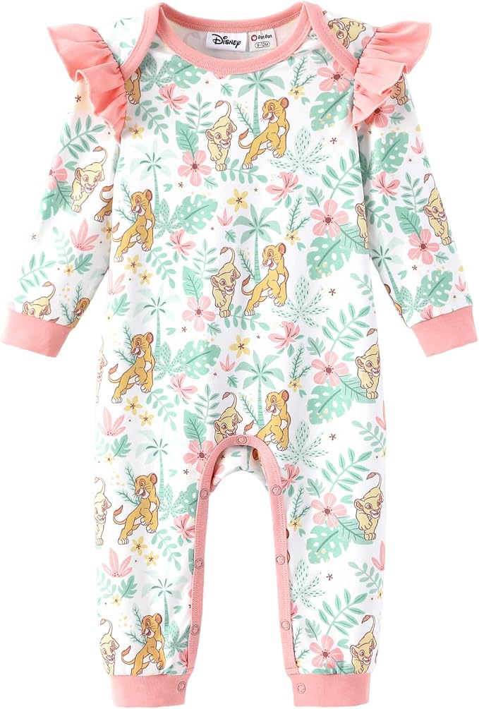 Disney Stitch Princess Minnie Winnie Marvel Baby Girls Ruffle Long Sleeve by Disney