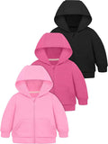 Cooraby 3 Pieces Baby and Toddler Girls Fleece Full-Zip Hoodies Lightweight by Cooraby