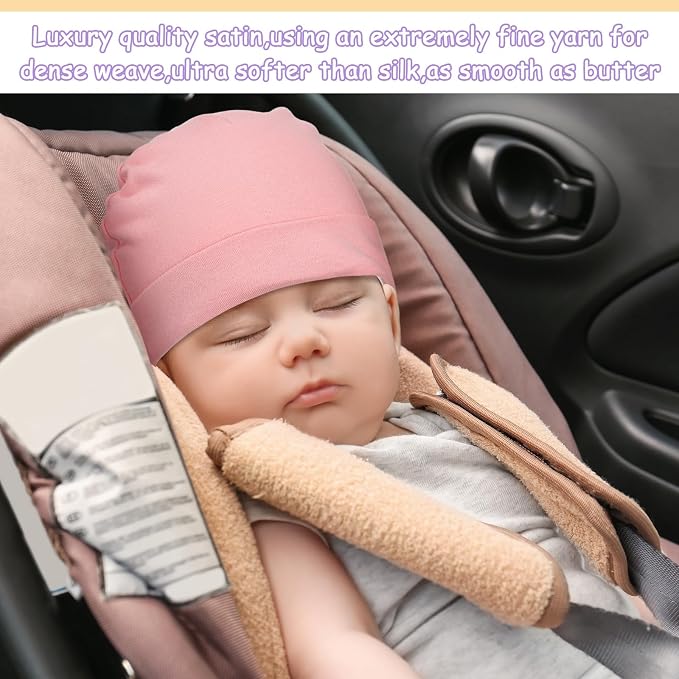6 Pack Satin Lined Baby Beanie Newborn - Image 5