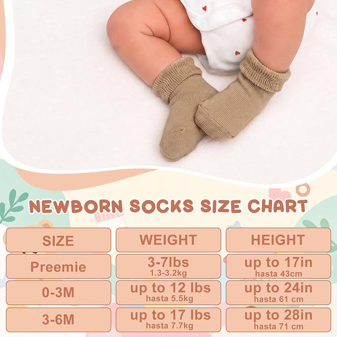 Twistover 10 Pairs Preemie Cotton Turn Cuff Socks - Image 2