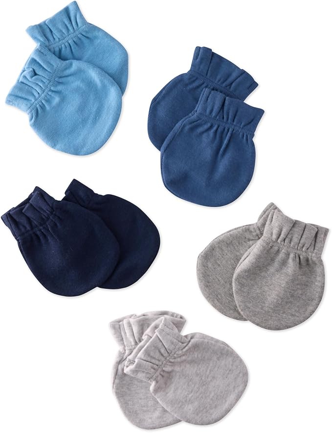 Butterblu Morgan 5-Pack Mitts 100% Cotton No Scratch Mitten Gloves | GOTS by Butterblu