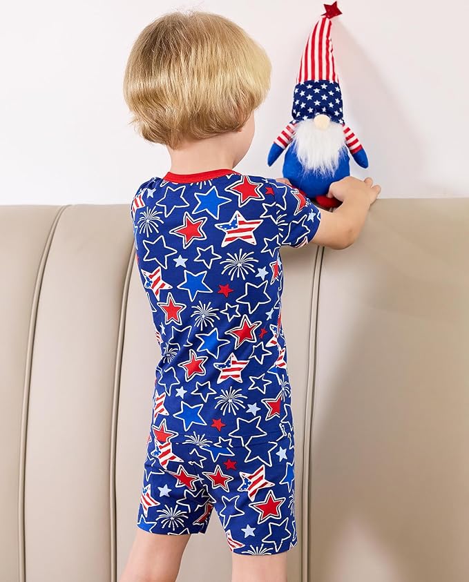 babee Reshinee Bamboo Viscose Toddler Boys Pajamas Set, Short Sleeve Kids - Image 3
