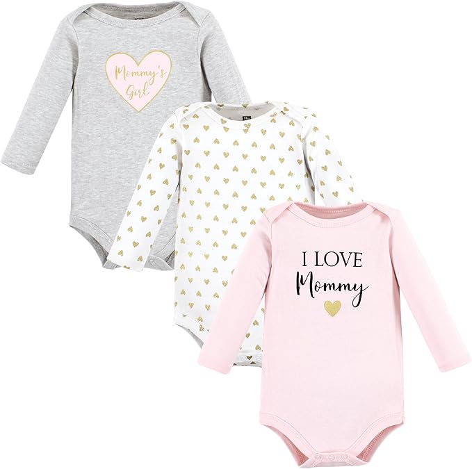 Hudson Baby Baby Girls' Cotton Long-sleeve Bodysuits 3-pack by HudsonBaby