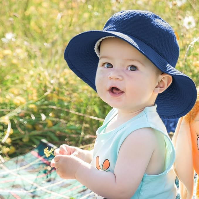 HONGTEYA Baby Sun Hat Wide Brim Adjustable Toddler Beach Bucket Hat | Soft - Image 7