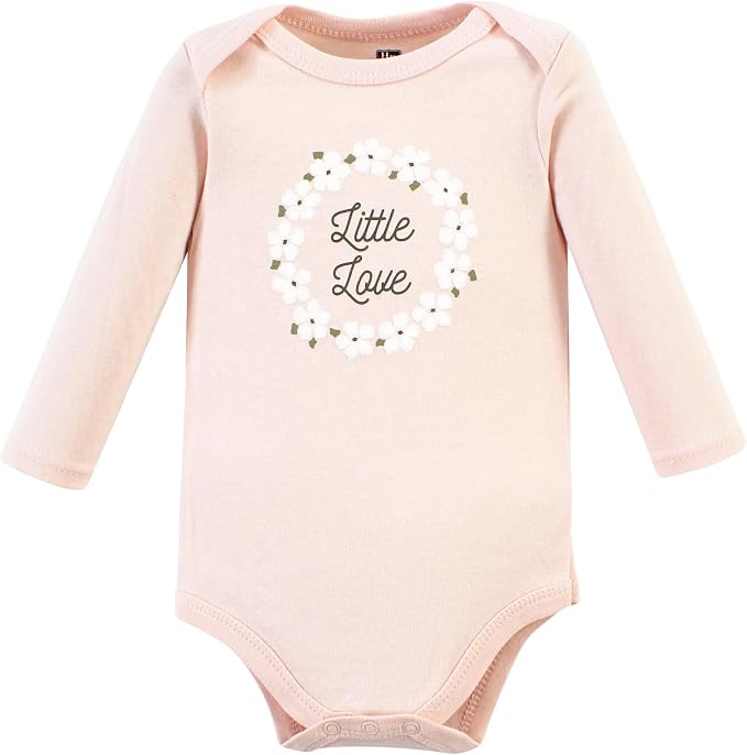 Hudson Baby Baby Girls' Cotton Long-sleeve Bodysuits 3-pack - Image 3