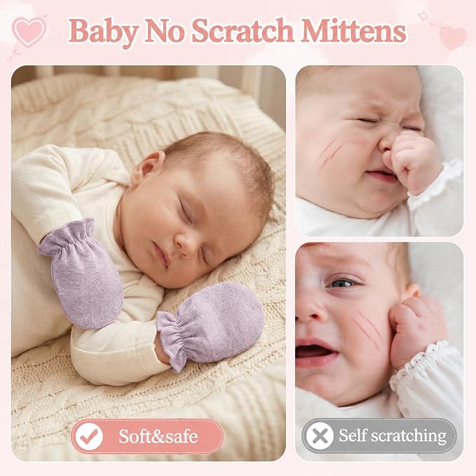 Muslin Baby Mittens for Newborn Cotton No Scratch Soft Gloves 0-6 months | - Image 4