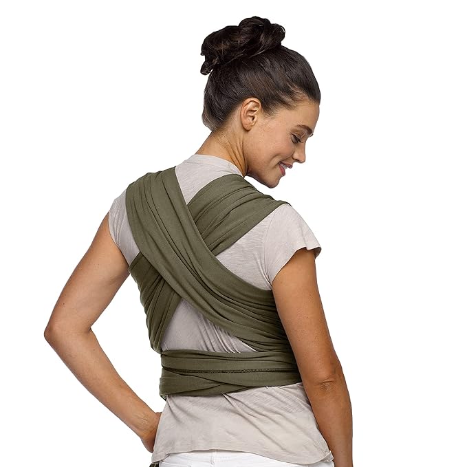 Moby Baby Wrap Carrier Classic for Newborns to Toddlers (8-33lbs), Infant Sling Carrier, Lightweight & Hands Free Design, Adjustable for All Body Types (Hazel)