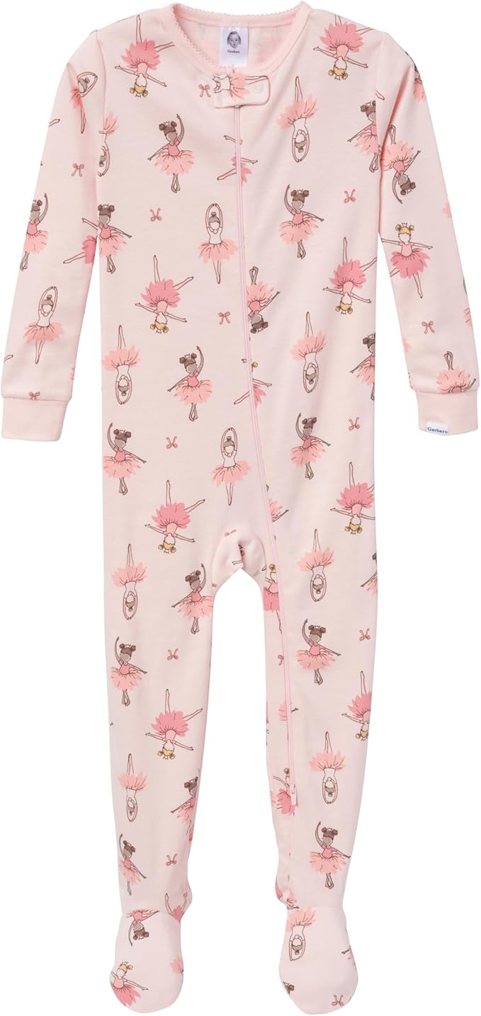 Gerber Baby Girls 4-pack Footed Pajamas - Image 4