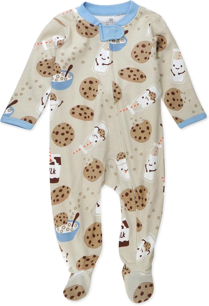 HonestBaby Baby Boys' Sleep & Play Footed One-piece Pajama Sleeper 100% Organic by HonestBaby