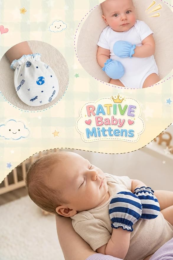 Baby Mittens No Scratch, Newborn Gloves 0-6M, Registry Essential - Image 6