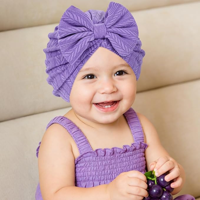 Cinaci 6 Pack Nursery Hospital Caps Bonnets Beanies Headwraps Turban Hats - Image 6