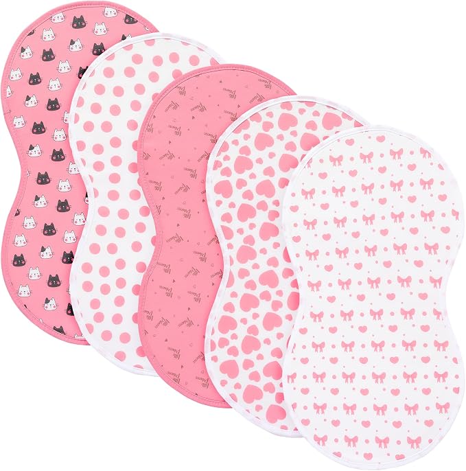 sleepyturtle Pack of 5, Baby Burp Cloths, Soft and Absorbent by sleepyturtle