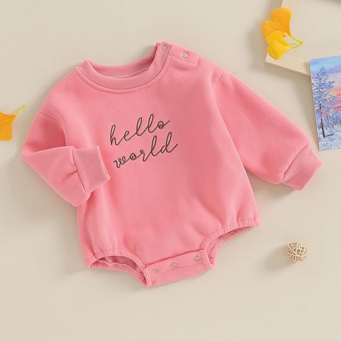 VISGOGO Newborn Infant Baby Boy Girls Oversized Romper Little Dude Sweater Onesie Coming Home Outfit Neutral Clothes
