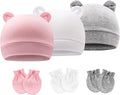 BQUBO Newborn Girls Hats Baby Hat and Mittens Set Infant Caps Bow Hospital by DRESHOW