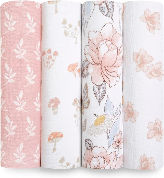 aden + anais Swaddle Blanket, 100% Organic Cotton Muslin Blankets by adenanais