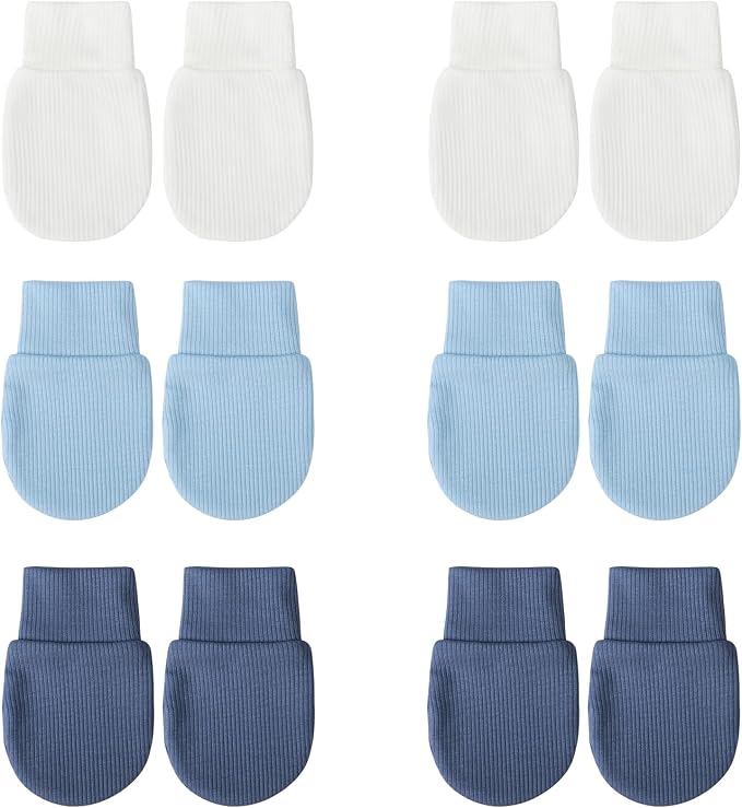 BQUBO 6 Pairs Newborn Baby Boys Girls Mittens 0-6 Months Unisex-Baby Infant by DRESHOW