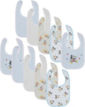 Disney 10-Pack Mickey Mouse Baby Bibs – Ten Soft, Absorbent, and Adjustable Cotton Bibs for Mess Free Meals