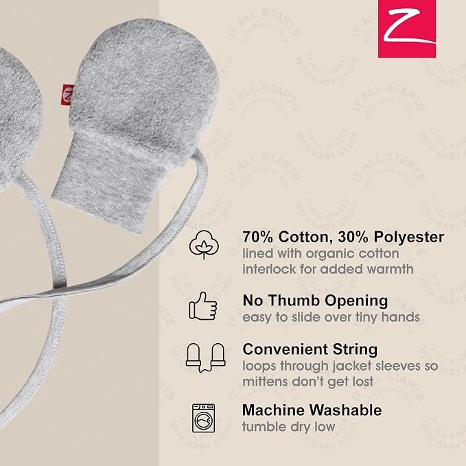 Zutano Baby Fleece Mittens for Infant, Outdoor Baby Winter Gloves | Thumbless - Image 3