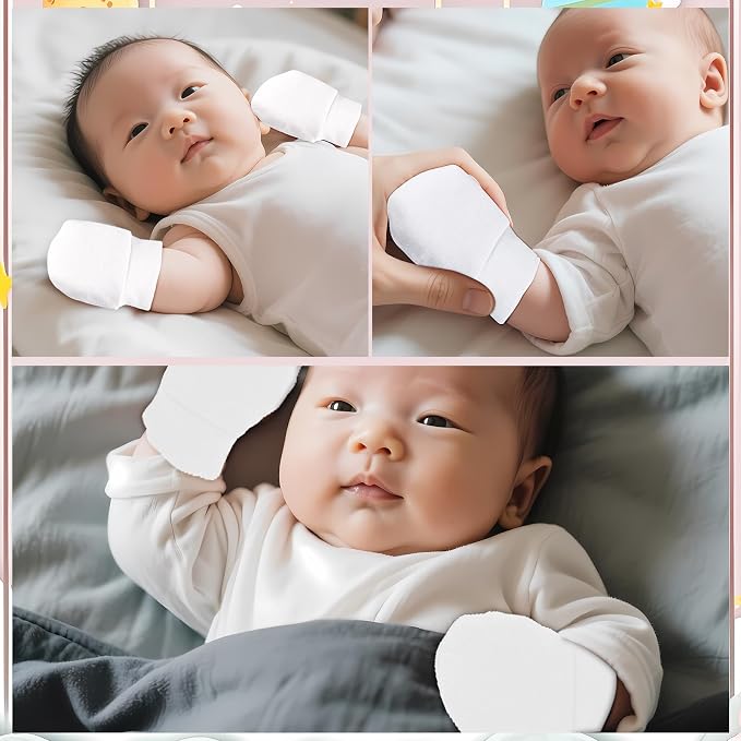 No Scratch Baby Mittens, Newborn Infant Toddler Mittens | Soft Elastic Wrist - Image 6