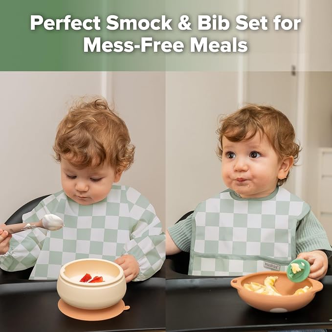 haakaa Waterproof Baby Bibs for Eating 2pcs for 6-24M - Image 2