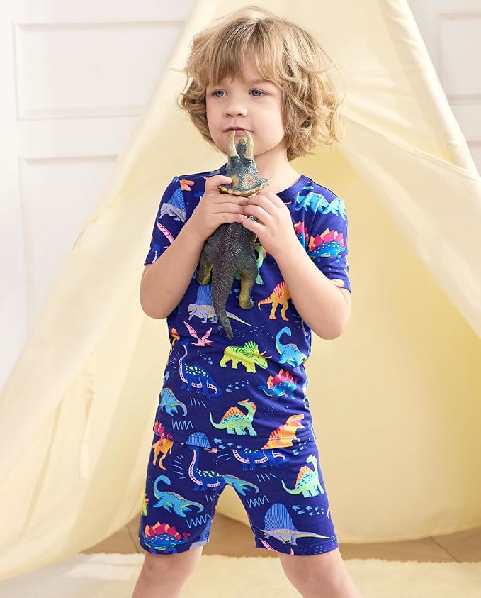 babee Reshinee Bamboo Viscose Toddler Boys Pajamas Set, Short Sleeve Kids - Image 6