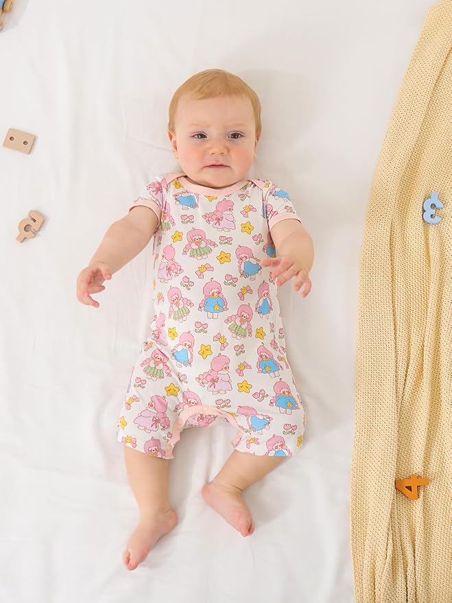 GUISBY Baby Rayon Romper Pajamas, 0-24M | Silky Soft Feel，Snap Closure，Footless - Image 6