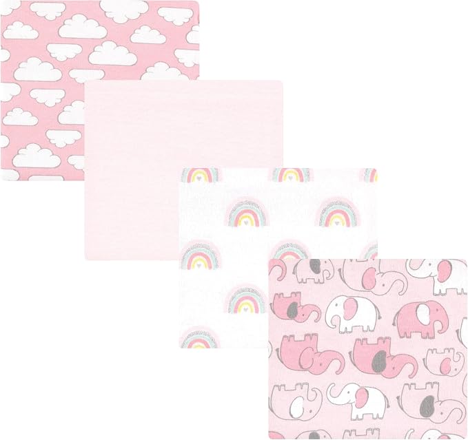 Hudson Baby Unisex Baby Cotton Poly Flannel Receiving Blankets, Girl New by HudsonBaby