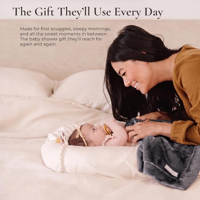Saranoni Security Blanket Soft Infant Baby Blanket Charcoal Mini 15x20 | Luxury - Image 6