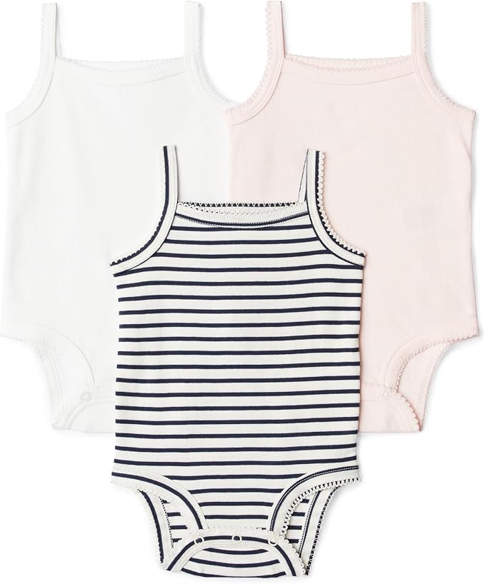 Amazon Essentials Baby Girls' Cotton Sleeveless Bodysuits, Baby Clothes by AmazonEssentials
