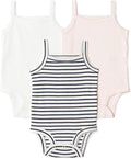 Amazon Essentials Baby Girls' Cotton Sleeveless Bodysuits, Baby Clothes by AmazonEssentials