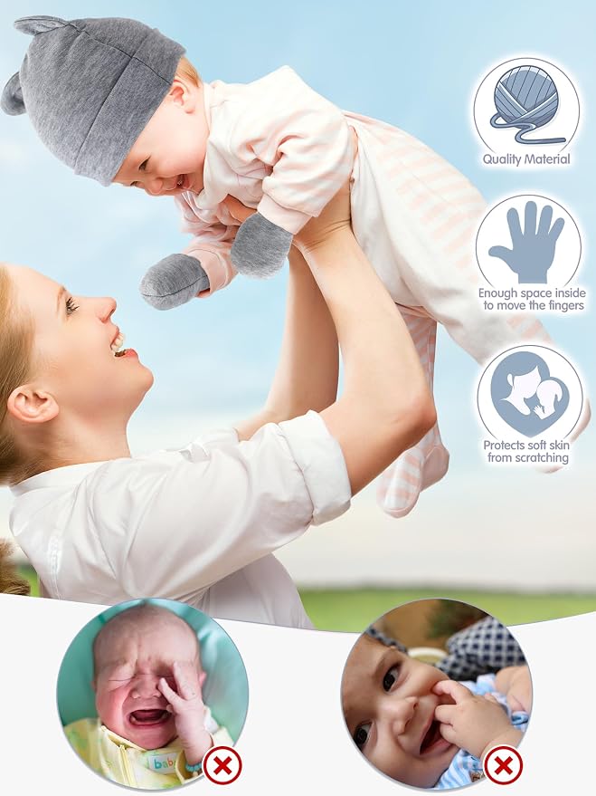 Geyoga 12 Pcs Baby Hat | Newborn Hats Mittens - Image 2