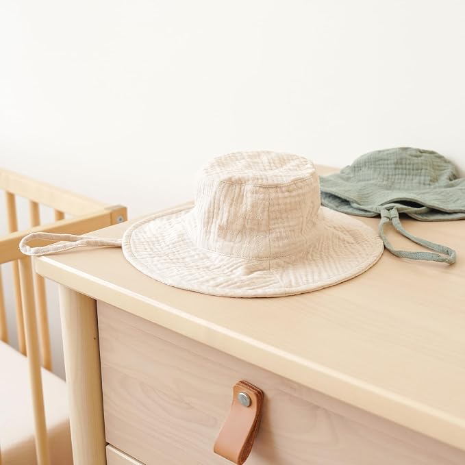 Konssy 2-Pack Muslin Baby Girl Sun Hats - Image 5