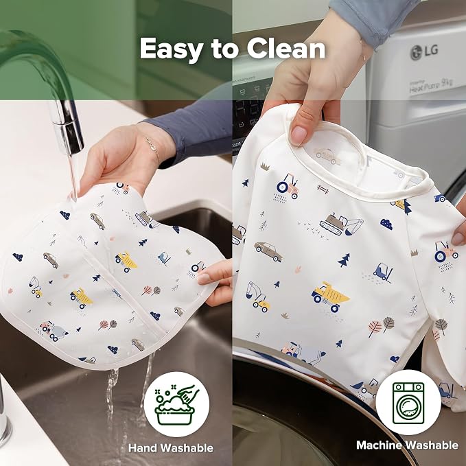 haakaa Waterproof Baby Bibs for Eating 2pcs for 6-24M - Image 8