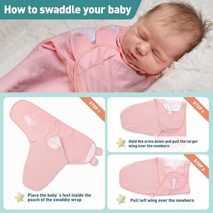 GLLQUEN BABY Swaddles for Newborns 0-3 Months, Adjustable & Easy Fastener | - Image 5