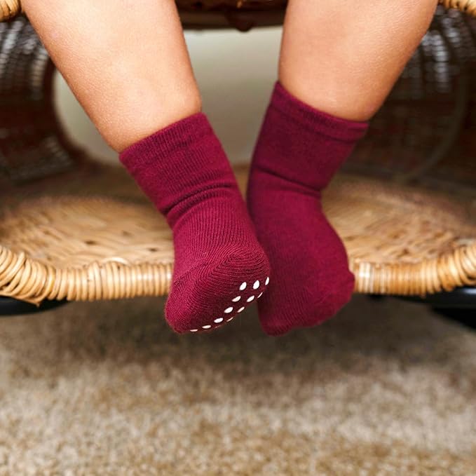 Baby Toddlers Crew Socks with Non-Slip Grip 12 Pack Cotton Stretch Socks | Soft - Image 2