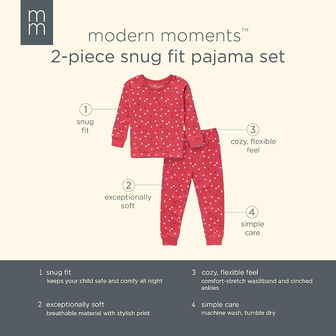 Modern Moments by Gerber Baby Holiday 2 Piece Tight Fitting Pajamas - Image 7