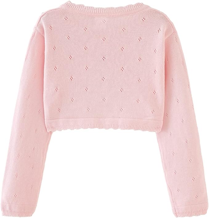 Toddler Girls Cardigan Sweater Bolero Shrug Baby Kids Long Sleeve Cropped Dress - Image 6