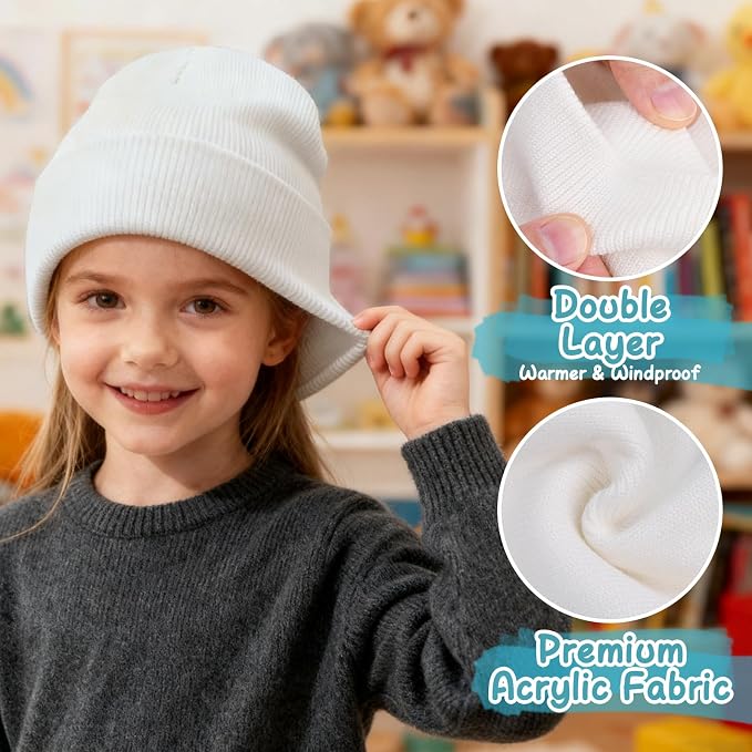 ZOORON Toddler Beanie Baby Kids Beanies Warm Winter Hat Knit Skull Cap - Image 3