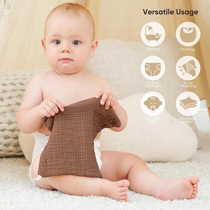 Bearmoss Muslin Burp Cloths 100% Cotton Cloths Baby Burp Cloths Muslin - Image 6