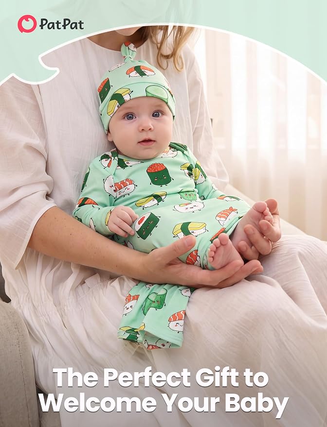 PATPAT Baby Sleeper Gown with Hat - Image 2