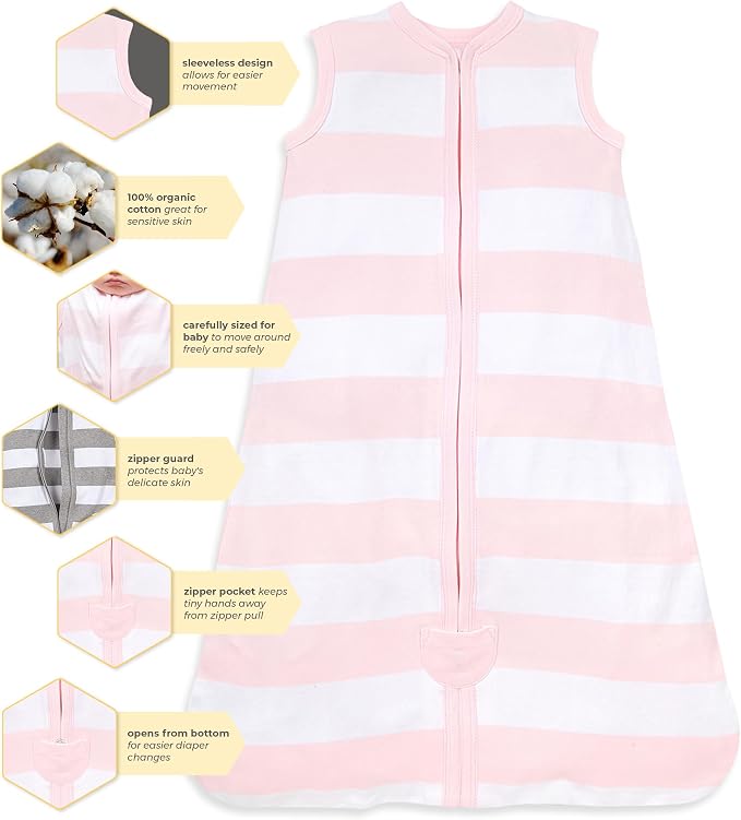 Burt's Bees Baby Infant Wearable Blanket, Organic Cotton Unisex Beekeeper - Image 3