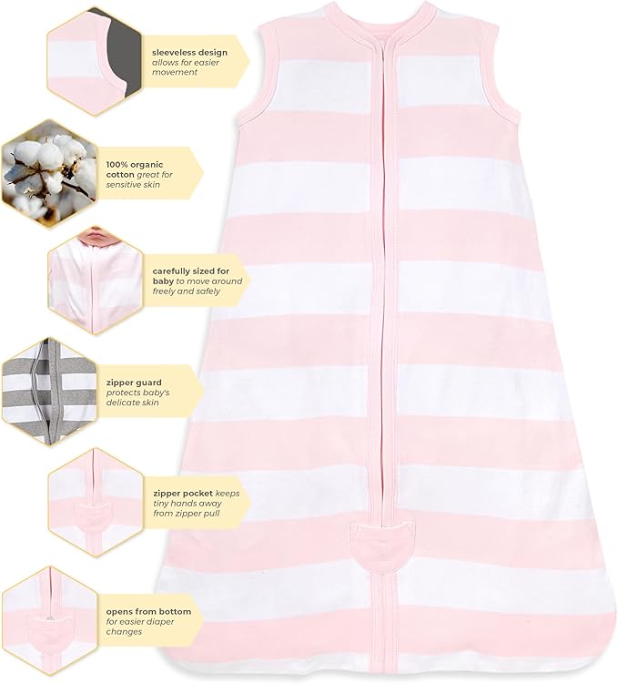 Burt's Bees Baby Infant Wearable Blanket, Organic Cotton Unisex Beekeeper - Image 3